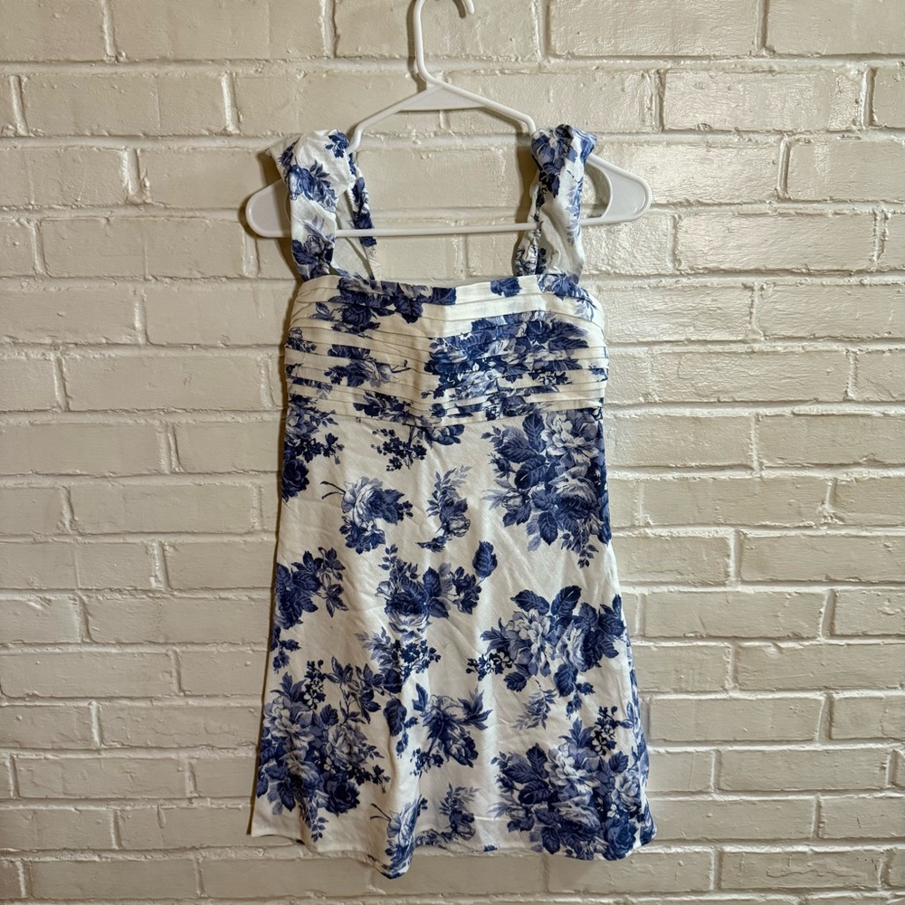 Abercrombie & Fitch White and Blue Floral Mini Dress